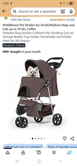 Brown pet stroller