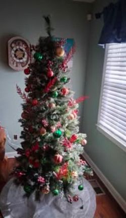Flocked Christmas tree