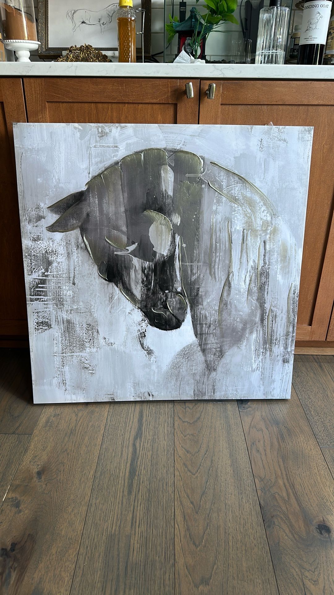 Abstract Horse Wrapped Canvas Painting 30x30