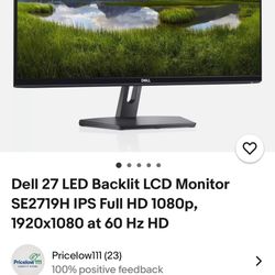 dell 27 monitor moniteur dell 27 se2719h 9hr
