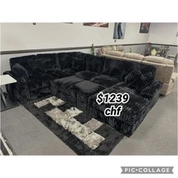 Black sectional sleeper sofa with pull out bed 