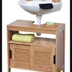 New Assembled- Under-Sink Cabinet with Open Shelf and Sliding Doors. 23.12"x12" ×27.10"