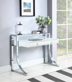 Modern High Glossy White and Chrome Desk ONLY $350- SALE!