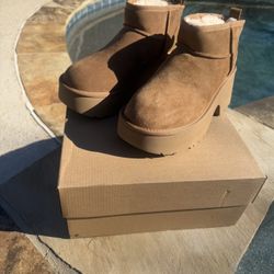 NEW UGG Classic Ultra Mini New Heights – Chestnut (Size 8)