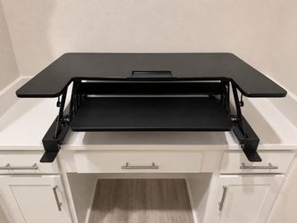 Black Standing Desk Converter with Keyboard Tray