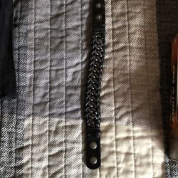 Leather & Chain Bracelet