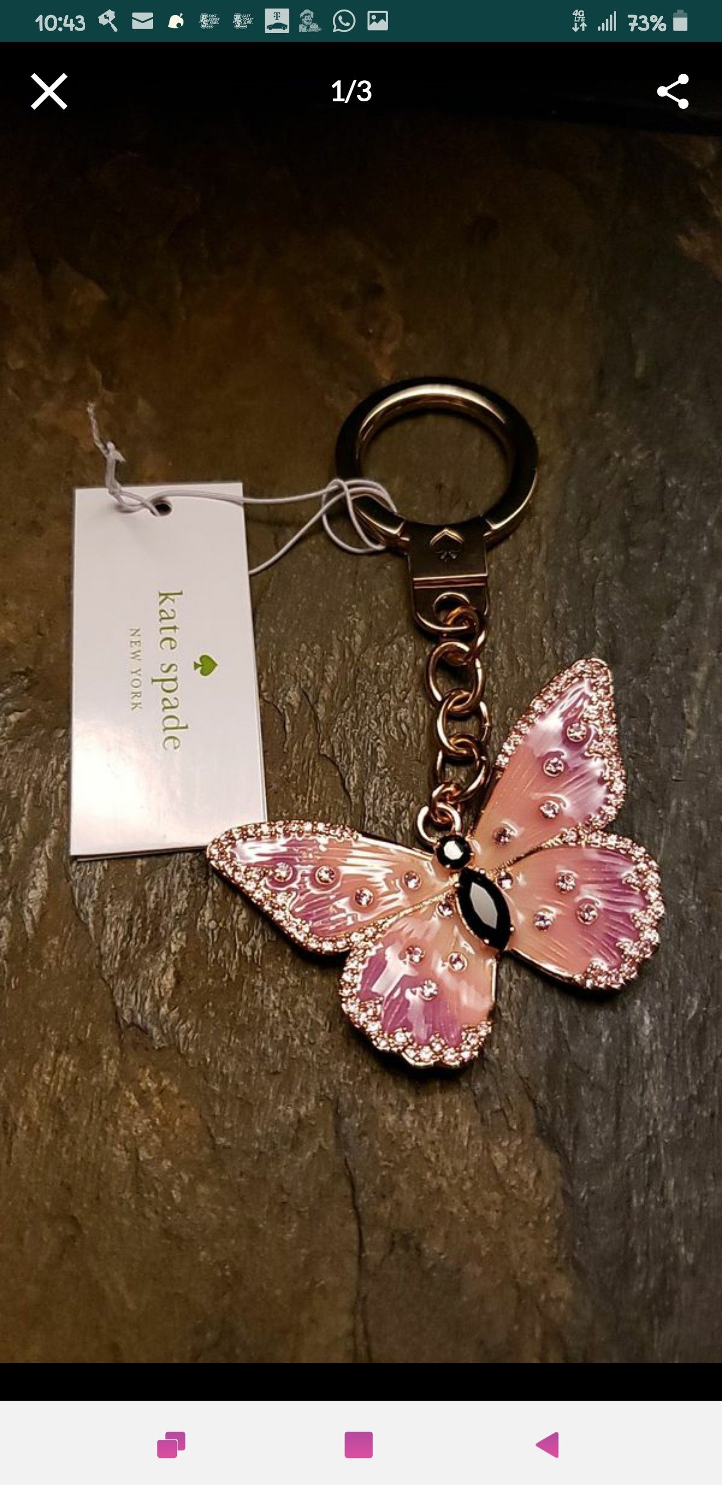 Kate Spade butterfly keychain