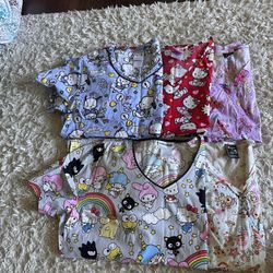 Sanrio & TokiDoki Scrub Tops Med