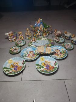 Vintage Teddy Bear Tea Set