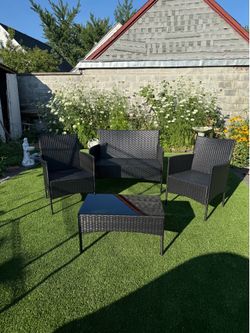 4 piece wicker patio furniture set