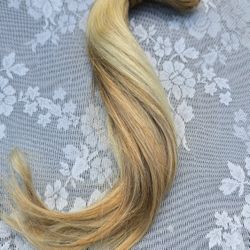 Human Hair Extension 12" Clip On Golden Blonde 