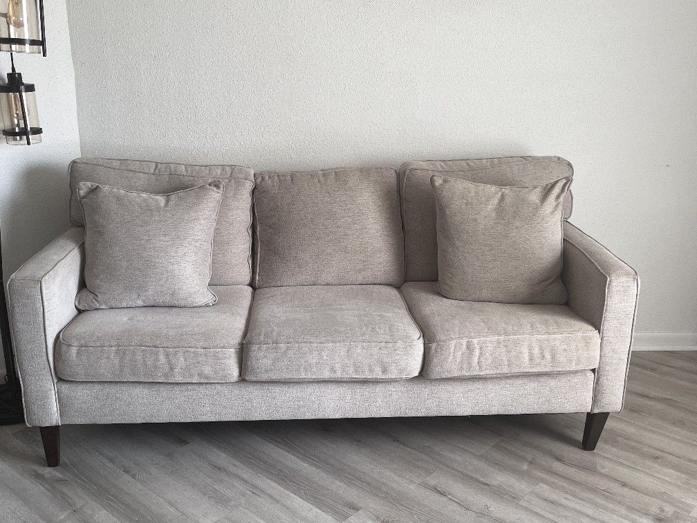 A Grey Leather Couch