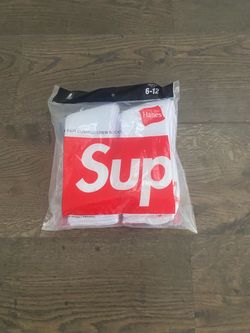 White supreme socks