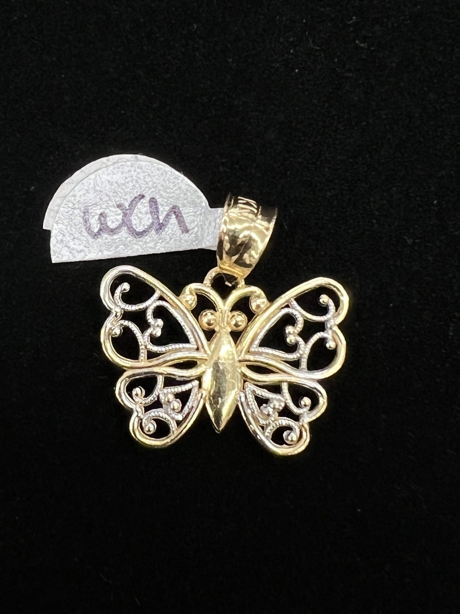 $100 Two Tone Gold Butterfly Charm