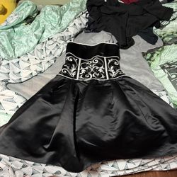 black and white prom dress
