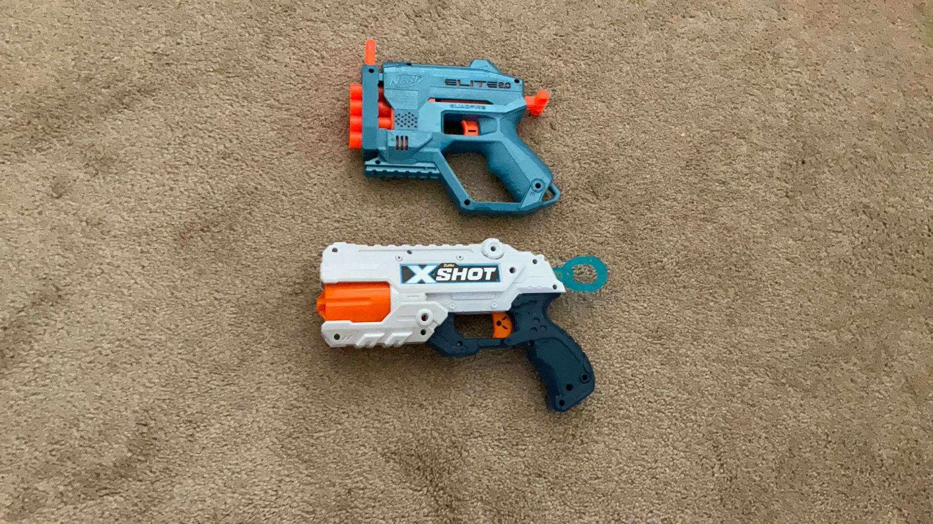 Elite 2.0 Four Shooter And Zuru X shot Six Shooter Nerf Guns