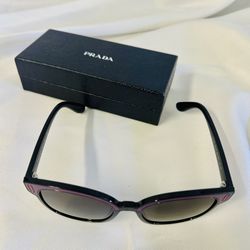Authentic Prada Sunglasses, Purple & Red Frame, Black Lens