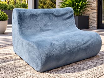 Modern Blue Low-Profile Lounge Chair