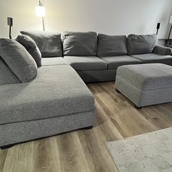 Sectional Sofa With Chaise, Sleeper and Ottoman