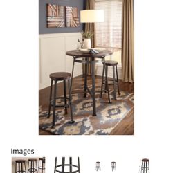 High Top  Table & 4  Stools Set