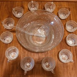 Glass Clear 26 piece Punch Bowl Set