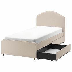 Twin Bed Frame with 2 storage boxes