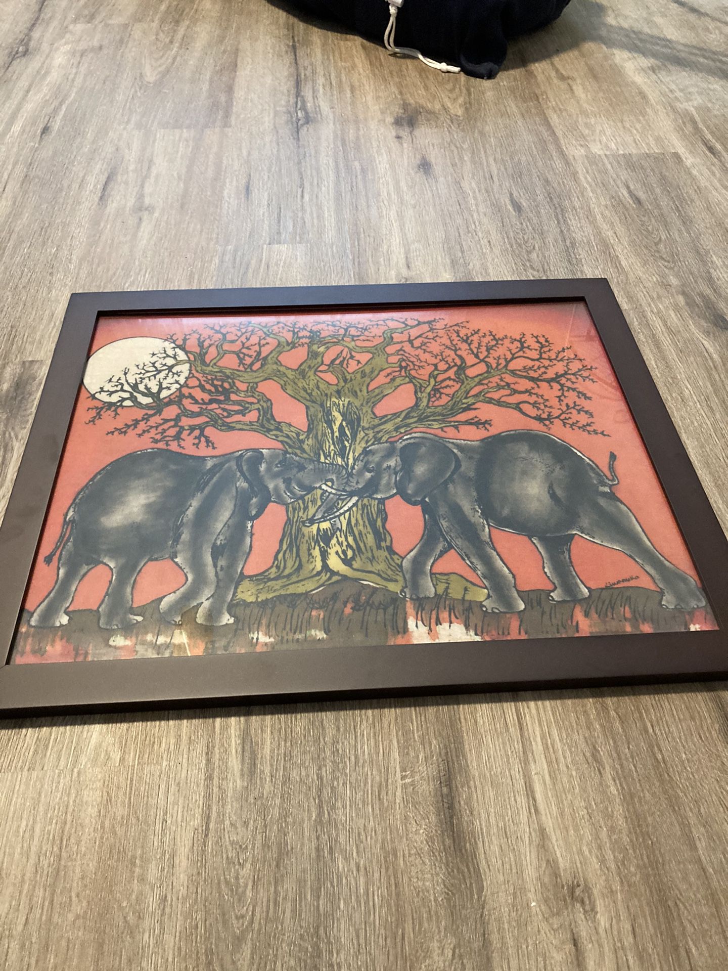 Elephant framed canvas