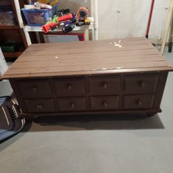 Wooden Table Opens W Storage