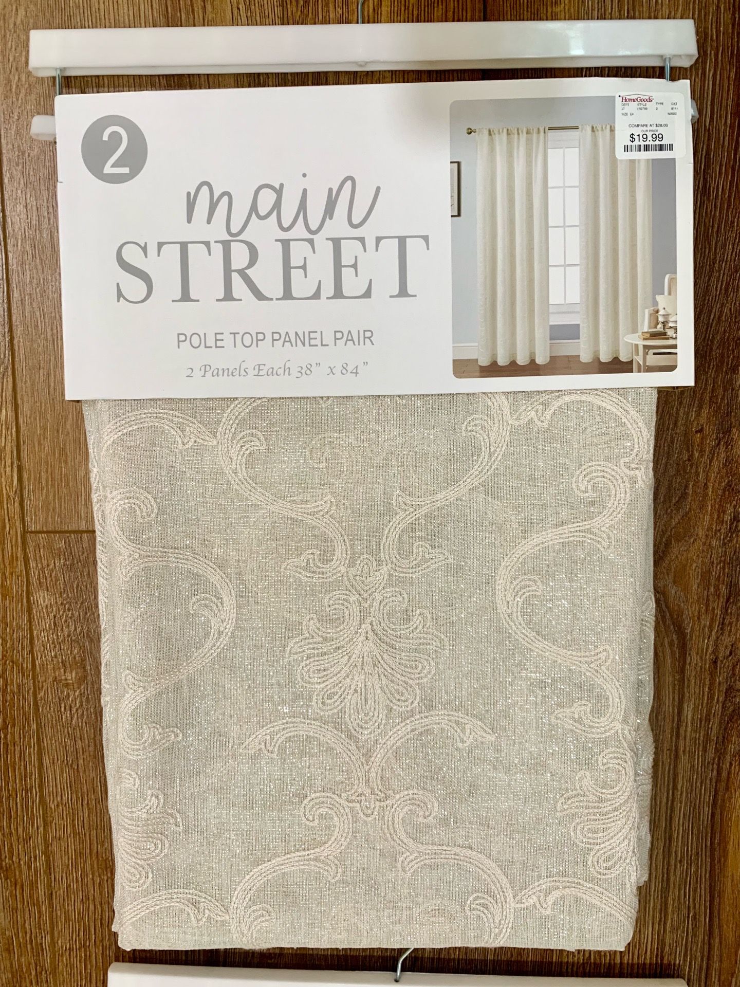 (2) Pairs / (4) Panels Total Sheer Curtains Long with Embroidery and shine