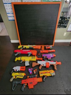NERF guns and Wall display board