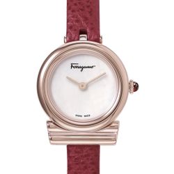Ferragamo Gancini Slim Leather Watch 