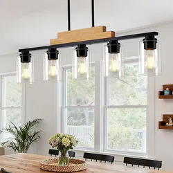 34" Light Fixture Chandelier Adjustable Pendant Kitchen Island Dining Room