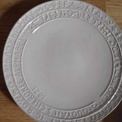 Frankoma Cherokee Alphabet Plate And Trivets