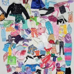 Barbie Ken  Disney Rainbow OMG Doll Clothes Lot Mixed  Dresses Skirts +100 Pcs