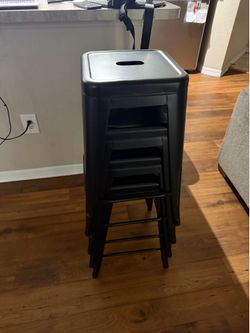 4 Black Bar Stools for Sale!