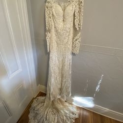 <3 PRICE DROP!! FOR YOUR WEDDING TRUDY’s Priscilla Long Sleeves Over Chantilly Lace