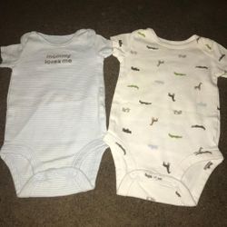 Two cute/simple onesies for baby boys