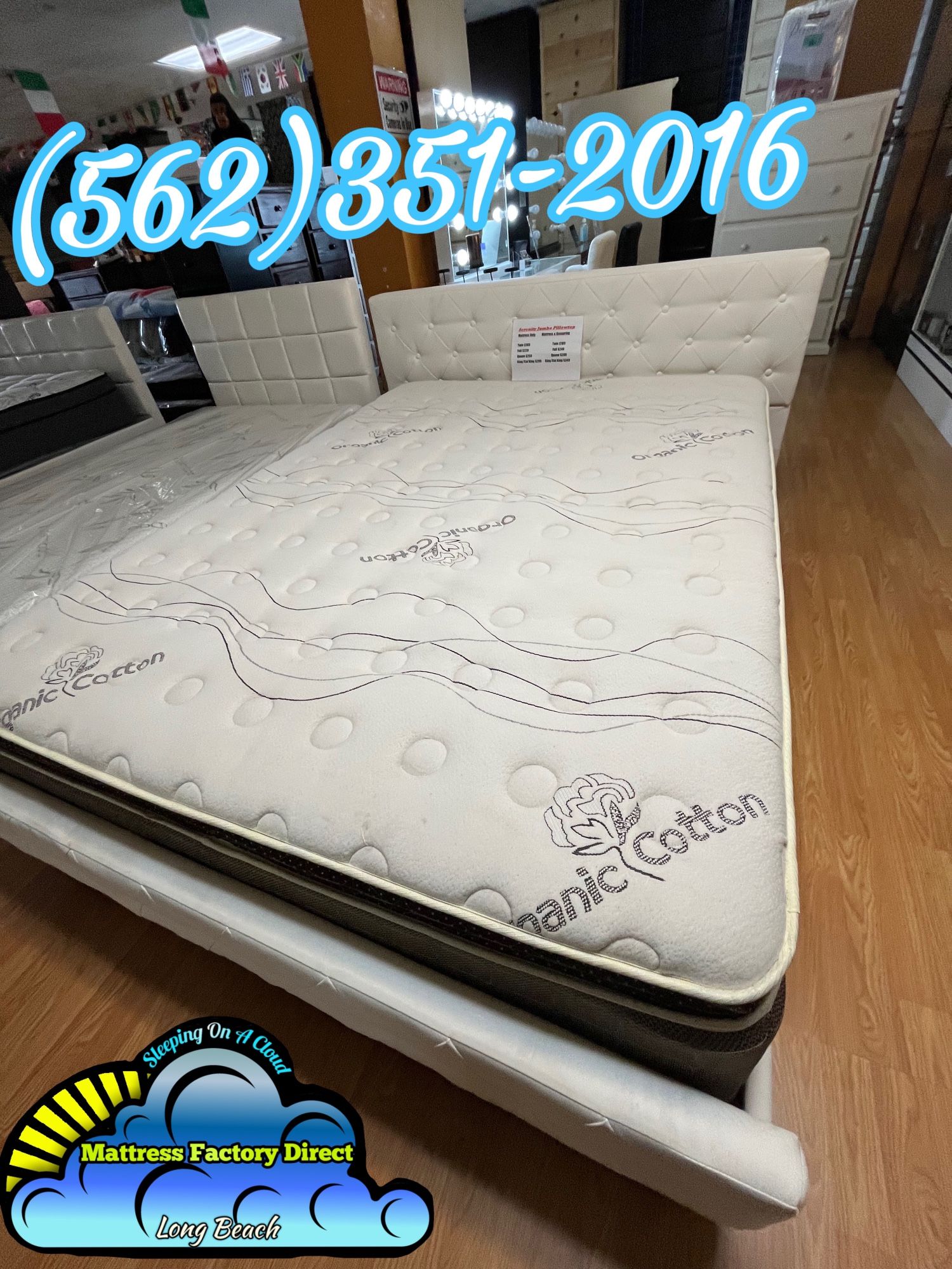Queen Serenity Mattress With Boxspring Bed Set New Cama