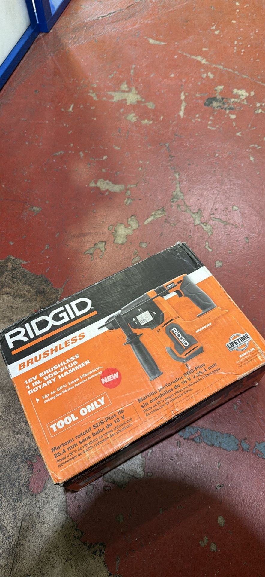 Ridgid 18 volt brushless 1” sds-plus rotary hammer