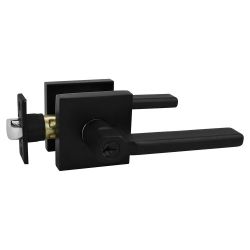 (USED) Nuk3y Hulk Square Entry Door Handle Lever Set (Matte Black)