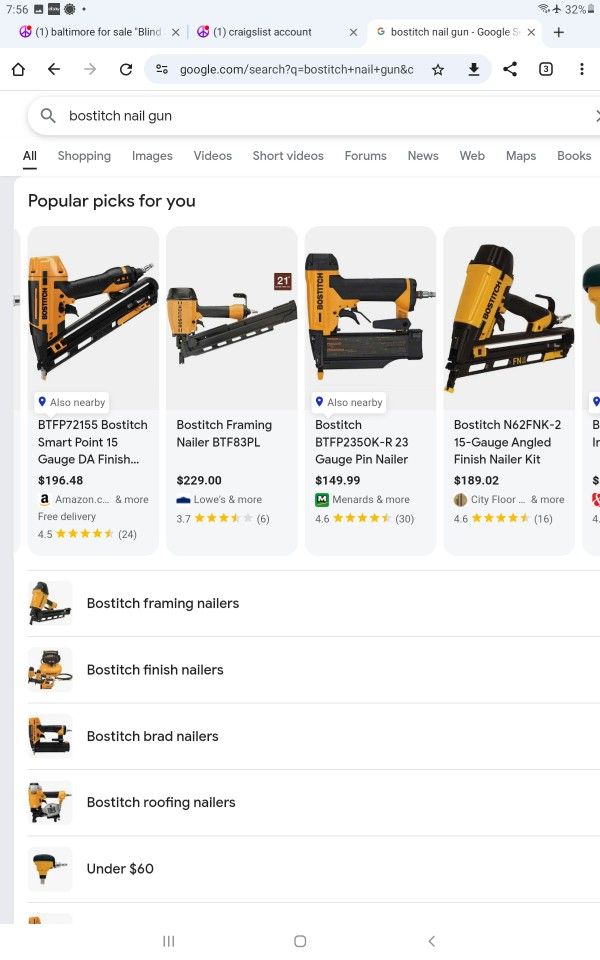 2.5 Gallon Compressior Withn4 Nailers Nailgun