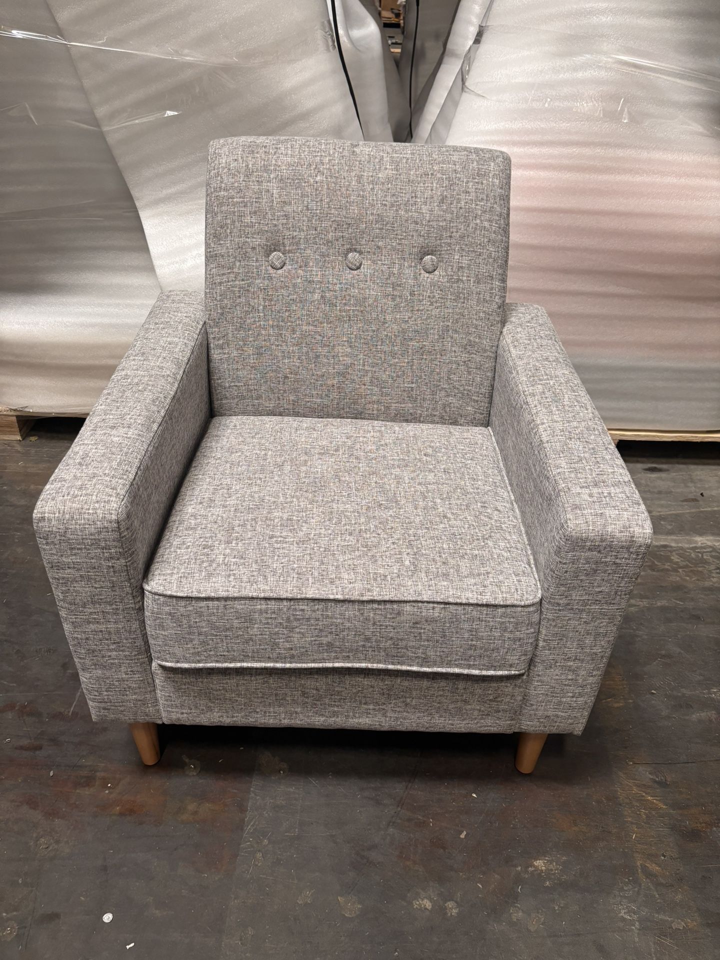 Brand New Gray Fabric Accent Club Chair