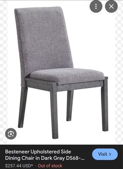 Valued$600 Set 4 new in box gray dining chairs today new in box $100 today only