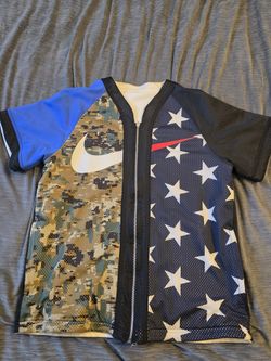 Nike Vintage baseball Camo/Flag REVERSIBLE Zip Up XL