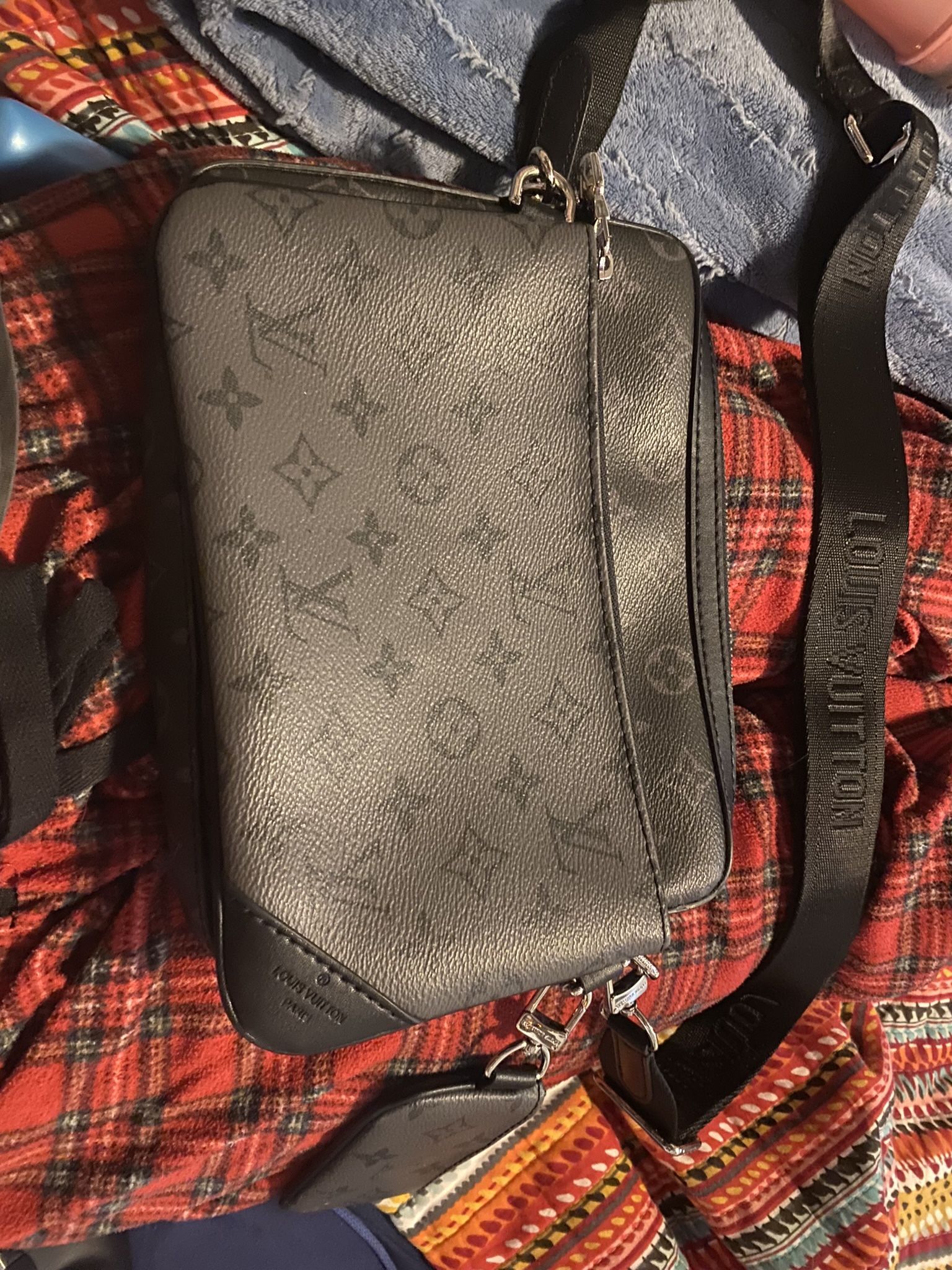 Louie Vuitton Trio Messenger Bag Set (Black/Grey)