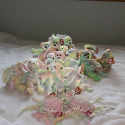 Lot Of 21 -TY BEANIES All tie-dye - Mint Condition 