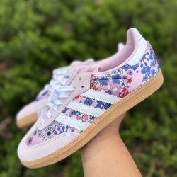 Adidas samba pink flower print 