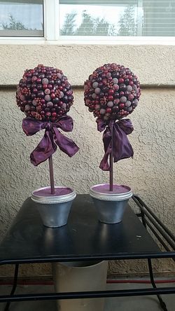 A set of two floral trees