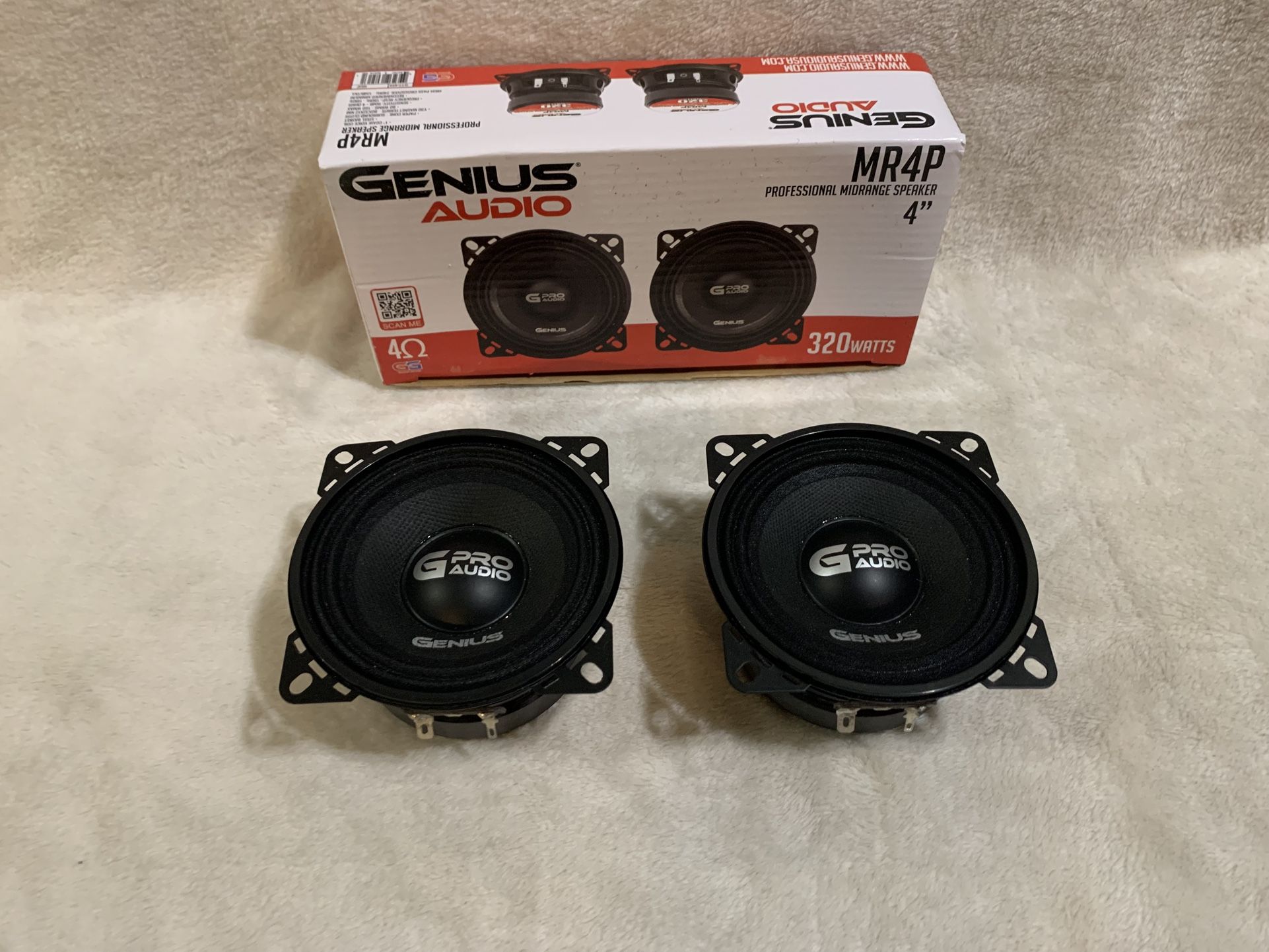 New Pair 4” Genius Audio Midrange Speakers  $40 Per Pair
