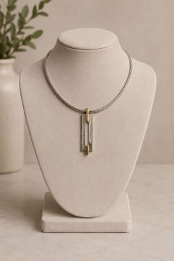 Vintage Givenchy Two-Tone Pendant Necklace with Snake Chain